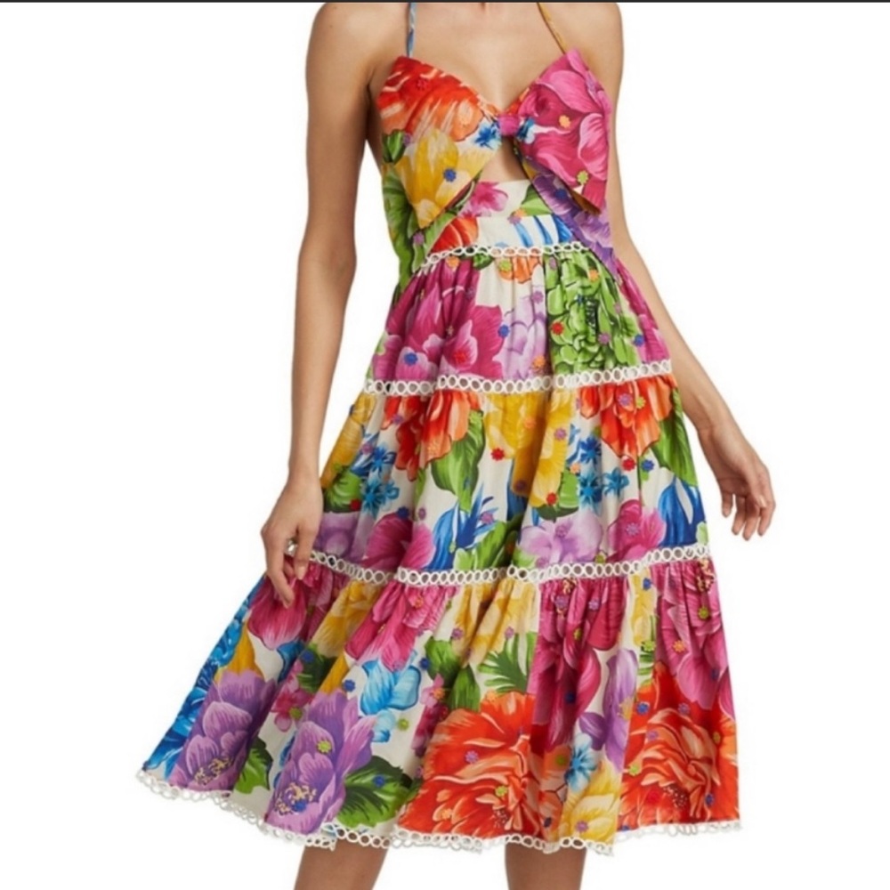 New Farm Rio Rainbow Chita Flower midi dress sz XL This dress is a show stopper!